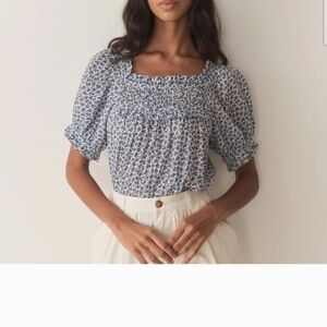 Doen Frances Blue Floral Top XS